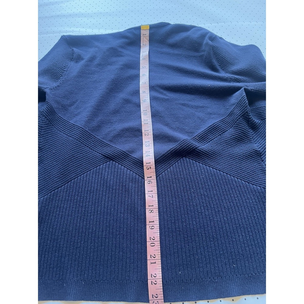 Verve Ami Navy Open Front Ribbed Knit Cardigan Sweater Large - Picture 6 of 8